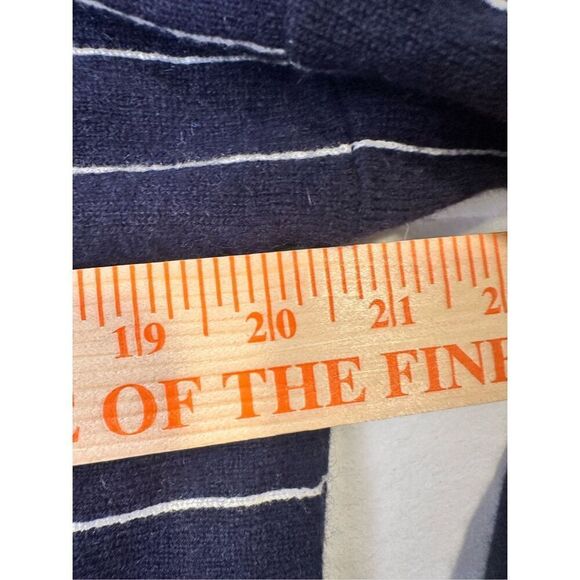 J. Crew navy and white striped crewneck cashmere sweater, size small - Picture 4 of 7